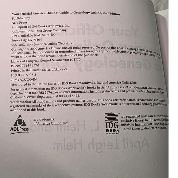AOL Genealogy Online 2nd Edition 2000 Softcover Vintage Retro Family Tree - Picture 3 of 3